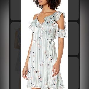 Astr The Label Womens Blue Floral Revolve A-Line Fit Flare Dress Size xs